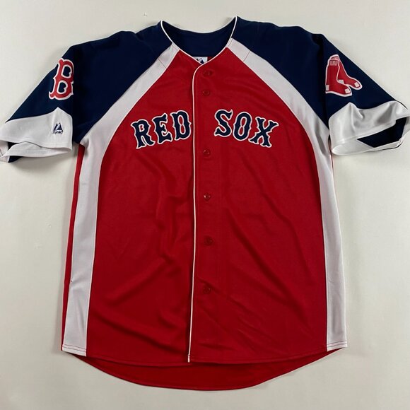 Kevin Youkilis Boston Red Sox Majestic Jersey Men's Large Baseball MLB - Picture 1 of 10